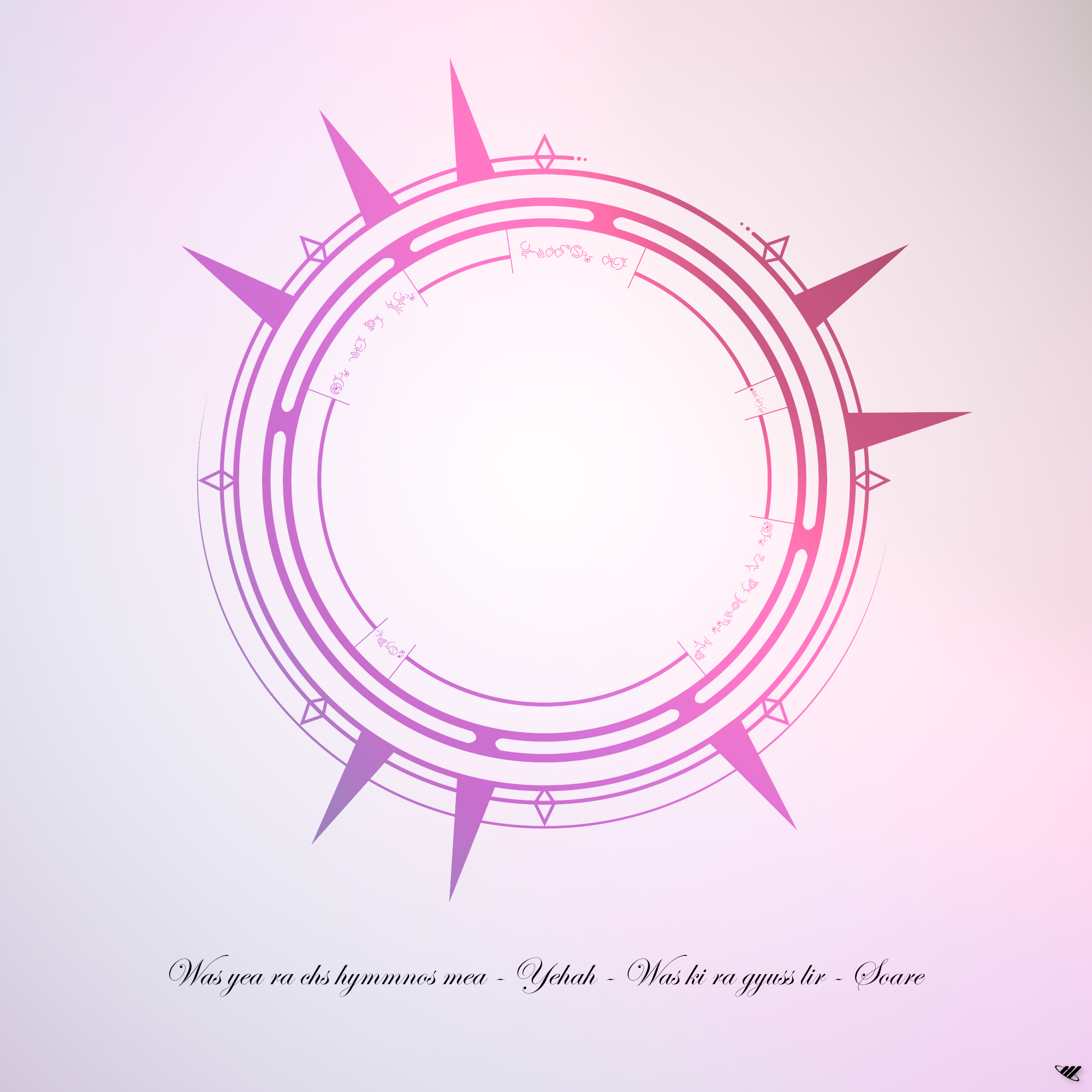 Halo in pink and purple.